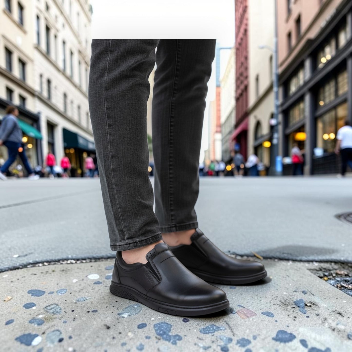 UrbanFlex Black Slip-On Shoes