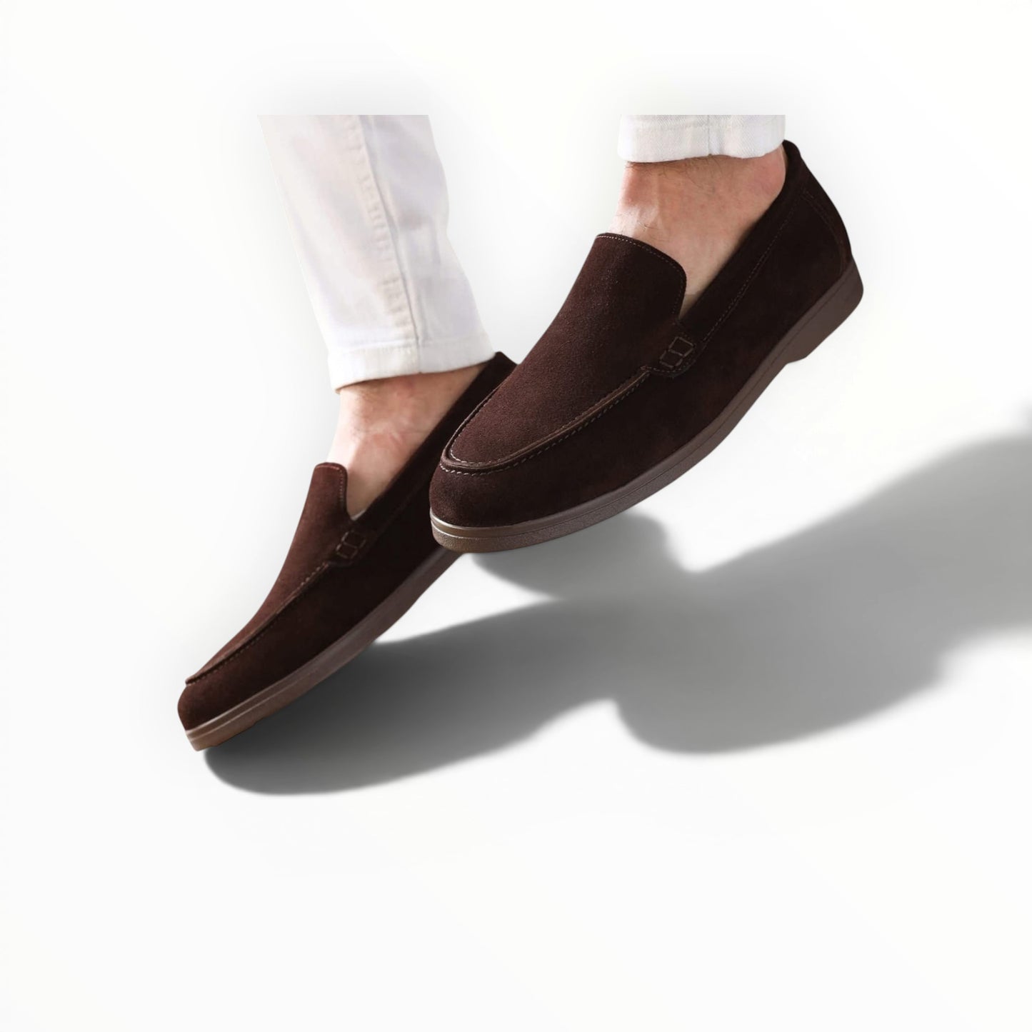 Dark Brown Suede Slip-On Loafers