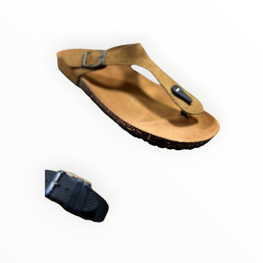 Metallic Buckle Flip-Flop & Sandal Pair