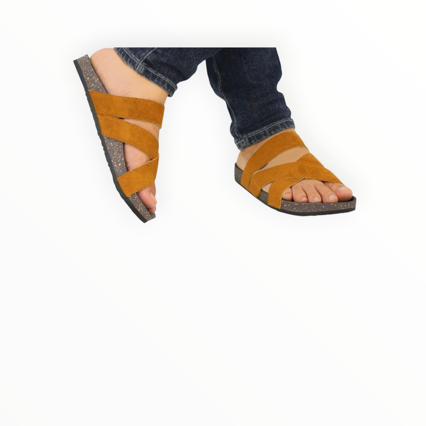 Cross Strap Slip-On Comfort Sandal