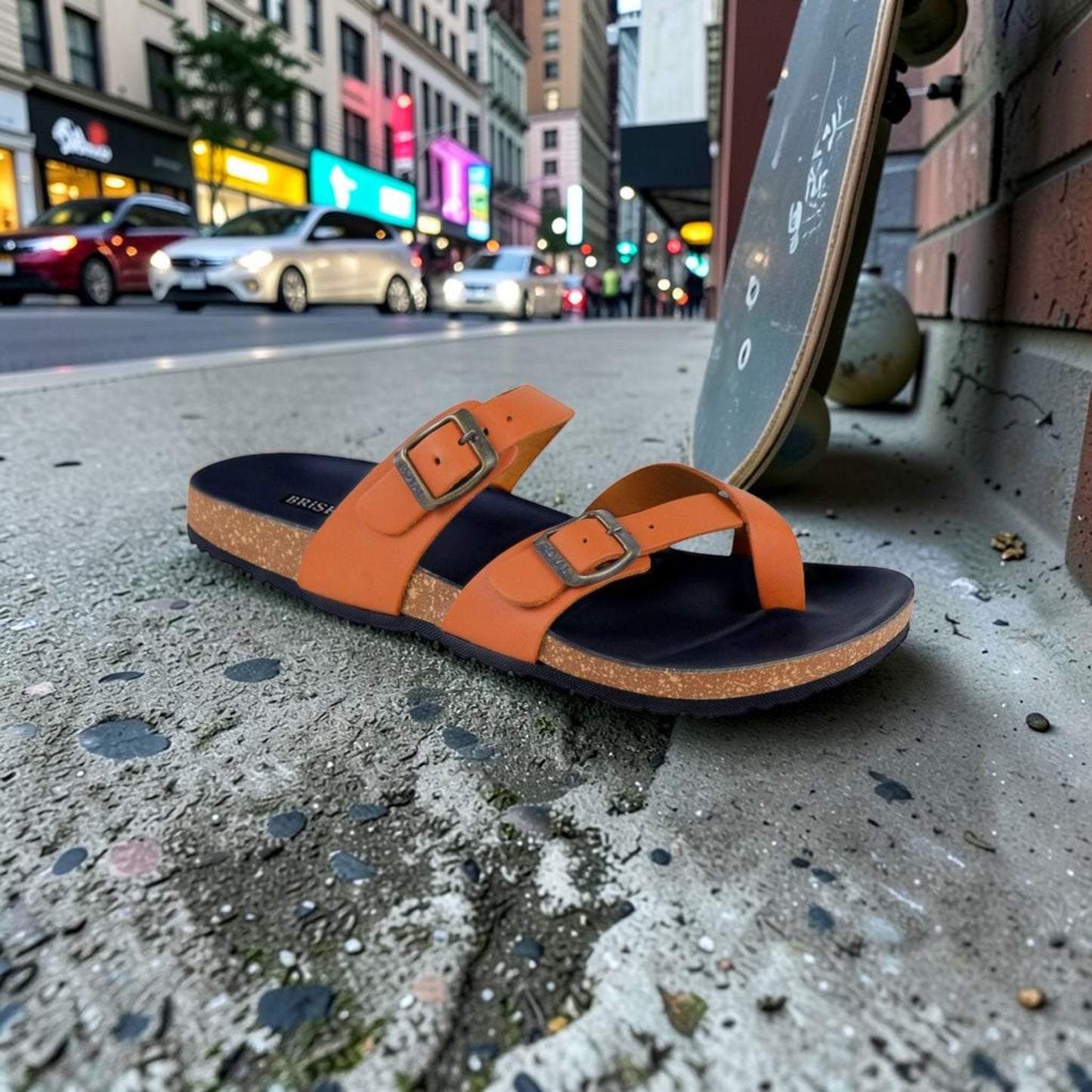 Toe-Loop Double Buckle Comfort Sandal