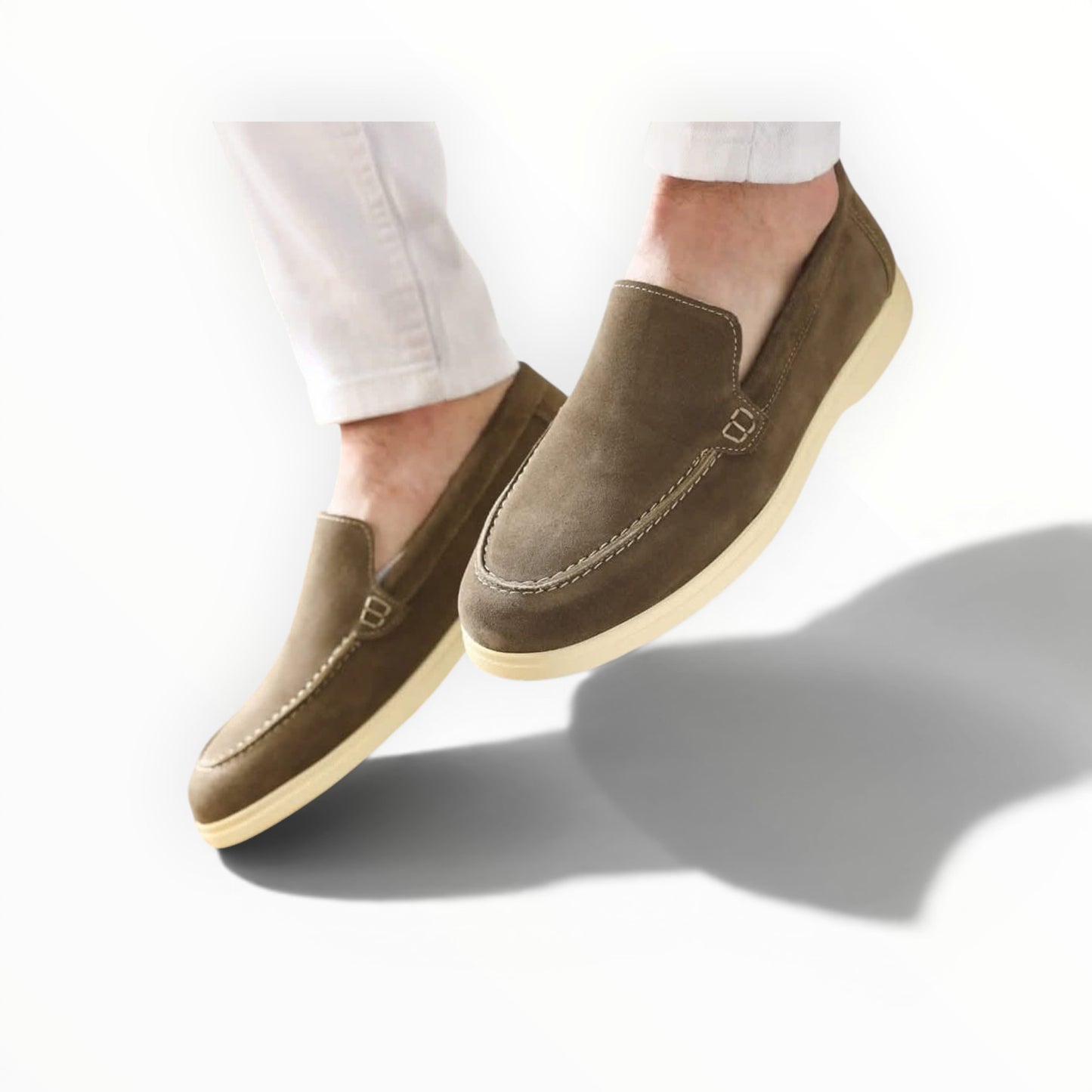 Dark Brown Suede Slip-On Loafers