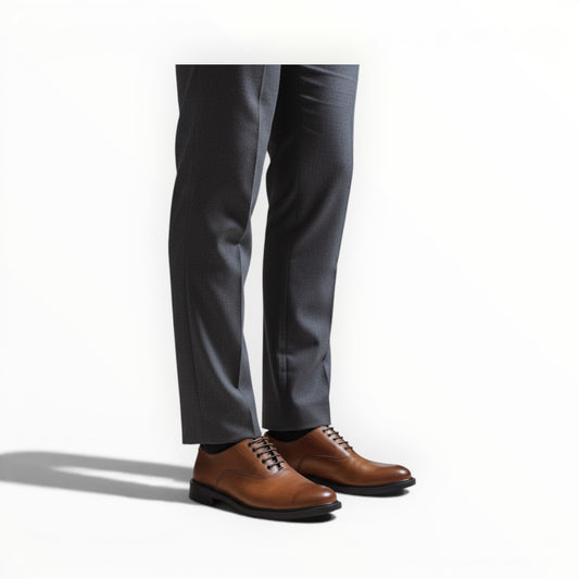 Tan Leather Oxford Formal Shoes