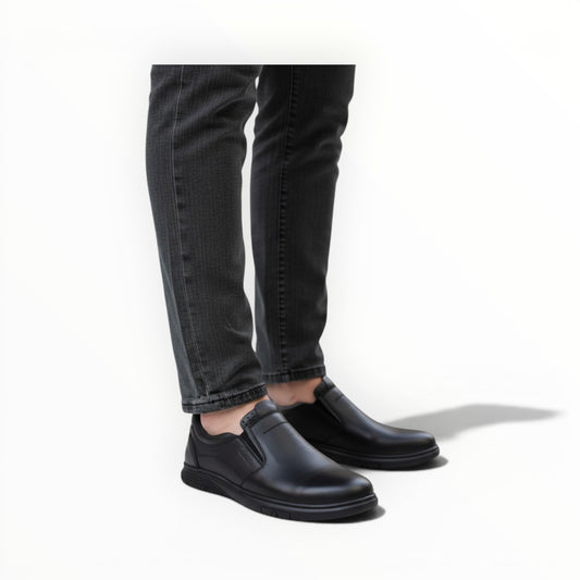 UrbanFlex Black Slip-On Shoes