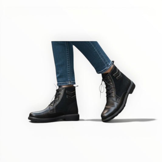 UrbanStride Black Lace-Up Ankle Boots